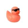 Mini Badeendje met Zonnebril - Oranje - 2 cm