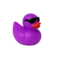 Mini Badeendje met Zonnebril - Paars - 2 cm Mini Badeendje met Zonnebril - Paars - 2 cm