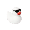 Mini Badeendje met Zonnebril - Wit - 2 cm
