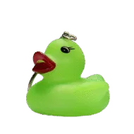 Rubber Badeend Sleutelhanger - 5 cm - Glow in the dark