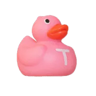 Alfabet Badeendje - Letter T - Roze