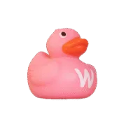 Alfabet Badeendje - Letter W - Roze