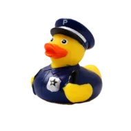 Politie Badeend - Blauw - 8 cm