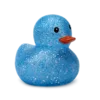 Gekleurd Klein Badeendje - Blauw Glitters - 5 cm