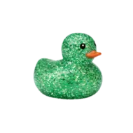 Gekleurd Klein Badeendje - Groen Glitters - 5 cm