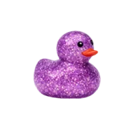 Gekleurd Klein Badeendje - Paars Glitters - 5 cm