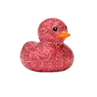 Gekleurd Klein Badeendje - Rood Glitters - 5 cm