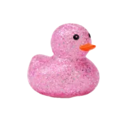 Gekleurd Klein Badeendje - Roze Glitters - 5 cm