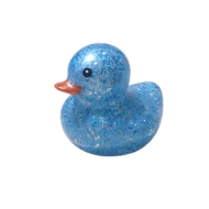 Glitter Badeendje - Blauw - 5 cm