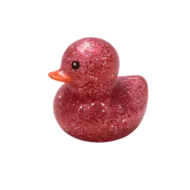 Glitter Badeendje - Rood - 5 cm