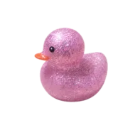 Glitter Badeendje - Roze - 5 cm