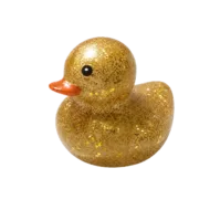 Glitter Badeendje - Geel - 5 cm