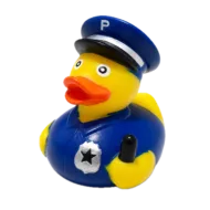 Politie Badeend - Blauw - 8 cm