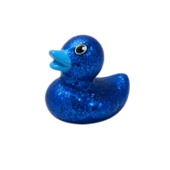 Badeend Glitter - Blauw - 4 cm