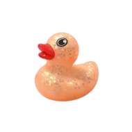 Badeend Glitter - Geel - 4 cm