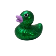 Badeend Glitter - Groen - 4 cm
