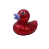 Badeend Glitter - Rood - 4 cm