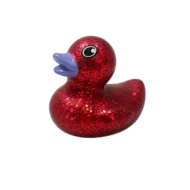 Badeend Glitter - Rood - 4 cm