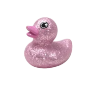 Badeend Glitter - Roze - 4 cm