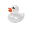 Badeend Glitter - Wit - 4 cm