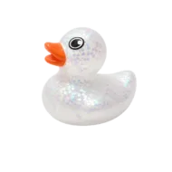 Badeend Glitter - Wit - 4 cm
