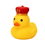 Koninklijke Badeend - 4 cm - Kleine Rubber Duck met Kroon